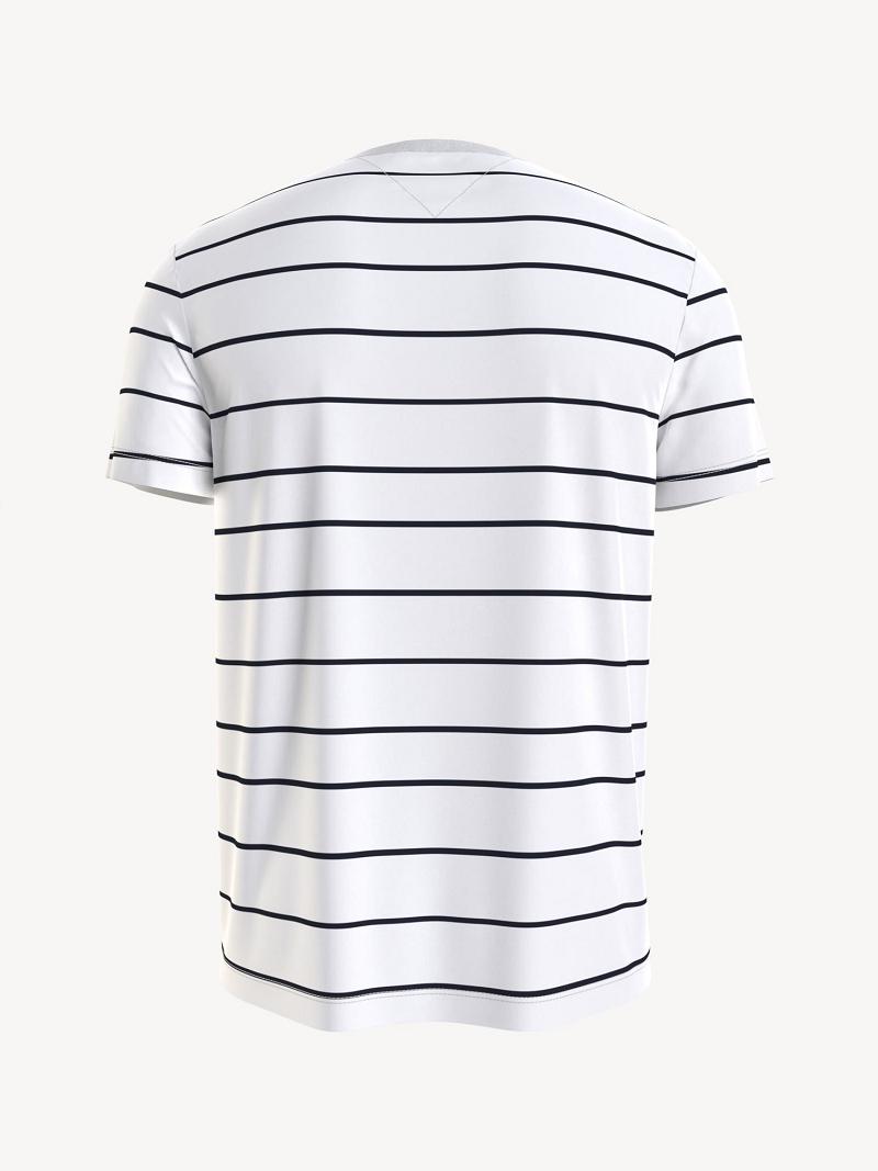 Férfi Tommy Hilfiger Thin stripe Póló Fehér | HU 864UZG